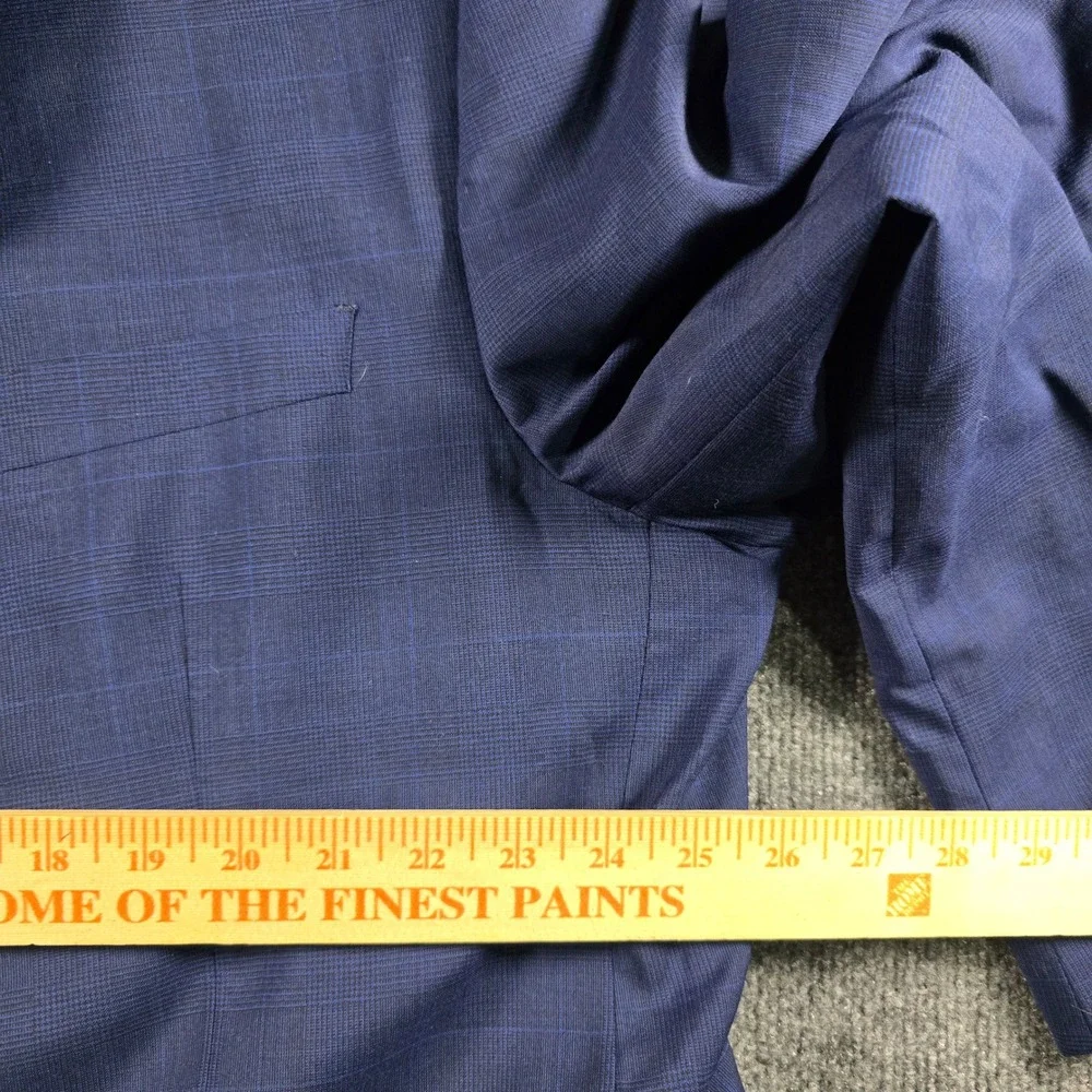 Lauren Ralph Lauren Mens Blue Plaid 100% Wool Suit 52R 44W 32L Natural Stretch